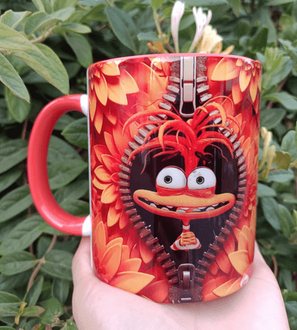 Ters Yüz Baskı içi ve Kulpu Renkli Kupa