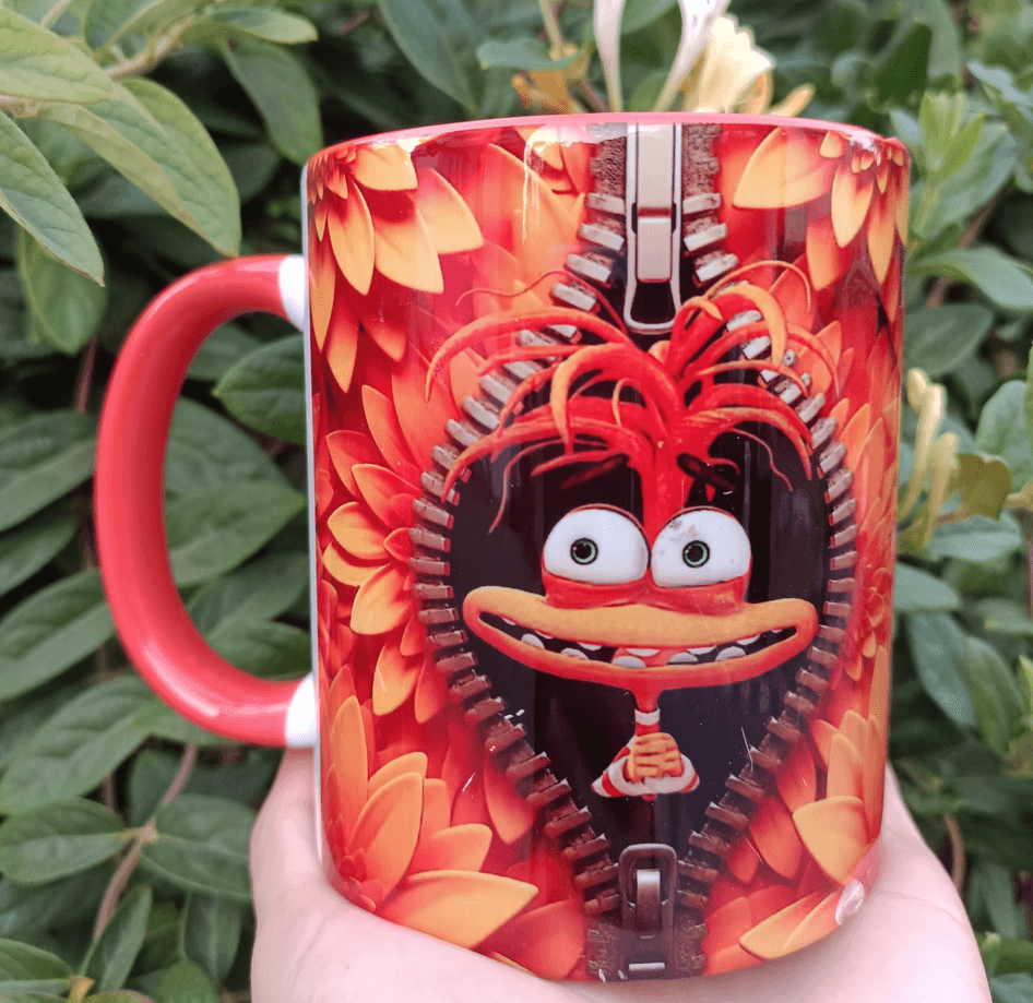 Ters Yüz Baskı içi ve Kulpu Renkli Kupa