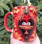 Ters Yüz Baskı içi ve Kulpu Renkli Kupa