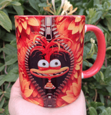 Ters Yüz Baskı içi ve Kulpu Renkli Kupa