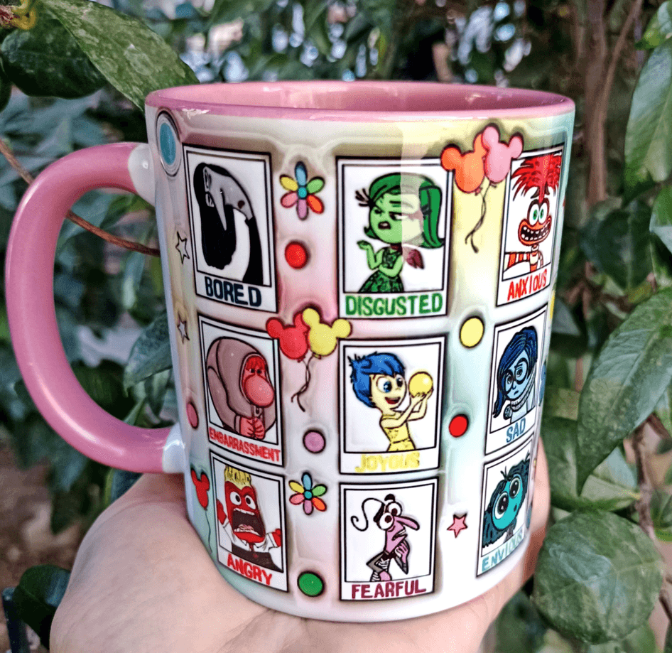 Ters Yüz Baskı içi ve Kulpu Renkli Kupa