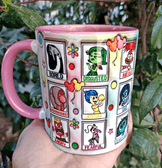 Ters Yüz Baskı içi ve Kulpu Renkli Kupa