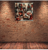 Noel christmas vintage baskı metal hediyelim dekoratif kaliteli duvar saati