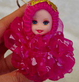 silikon tüllü fuşya bebek lüks anahtarlık çanta aksesuar