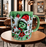 Ters Yüz Baskı içi ve Kulpu Renkli Kupa