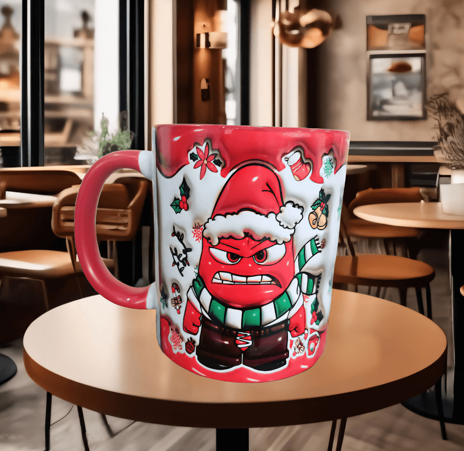 Ters Yüz Baskı içi ve Kulpu Renkli Kupa