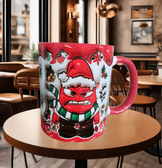 Ters Yüz Baskı içi ve Kulpu Renkli Kupa