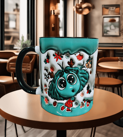 Ters Yüz Baskı içi ve Kulpu Renkli Kupa