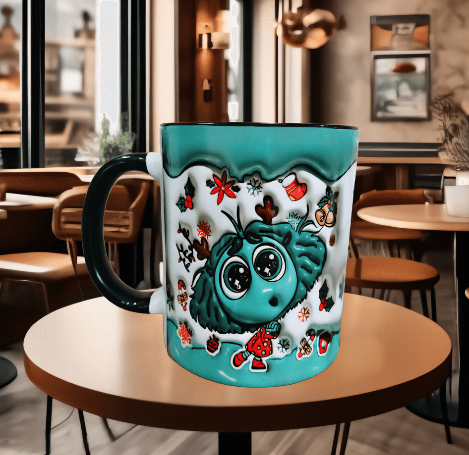 Ters Yüz Baskı içi ve Kulpu Renkli Kupa