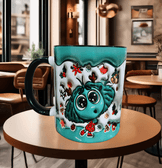 Ters Yüz Baskı içi ve Kulpu Renkli Kupa