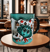 Ters Yüz Baskı içi ve Kulpu Renkli Kupa