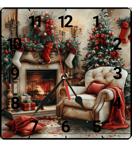 Noel christmas vintage baskı metal hediyelim dekoratif kaliteli duvar saati