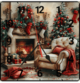 Noel christmas vintage baskı metal hediyelim dekoratif kaliteli duvar saati