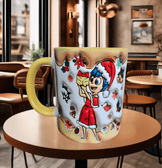 Ters Yüz Baskı içi ve Kulpu Renkli Kupa