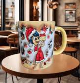 Ters Yüz Baskı içi ve Kulpu Renkli Kupa