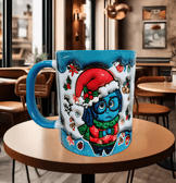 Ters Yüz Baskı içi ve Kulpu Renkli Kupa