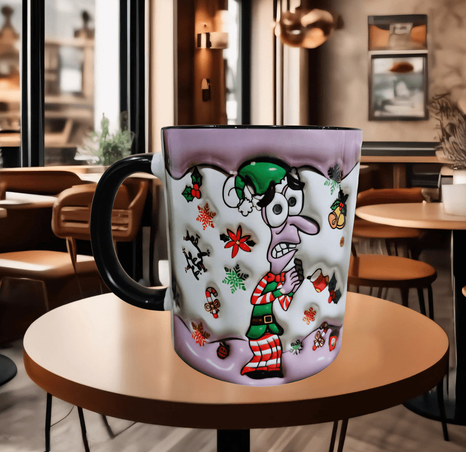 Ters Yüz Baskı içi ve Kulpu Renkli Kupa