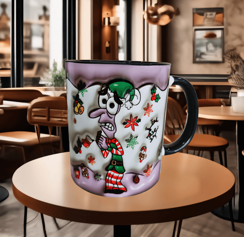 Ters Yüz Baskı içi ve Kulpu Renkli Kupa