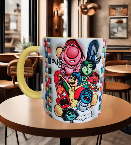 Ters Yüz Baskı içi ve Kulpu Renkli Kupa