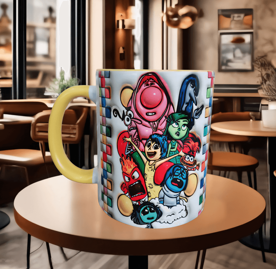 Ters Yüz Baskı içi ve Kulpu Renkli Kupa