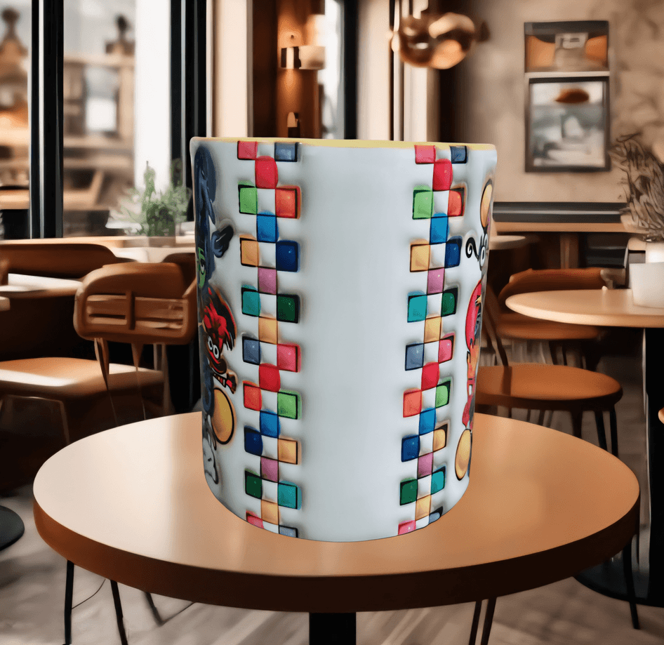 Ters Yüz Baskı içi ve Kulpu Renkli Kupa