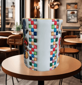 Ters Yüz Baskı içi ve Kulpu Renkli Kupa