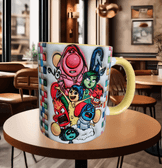 Ters Yüz Baskı içi ve Kulpu Renkli Kupa