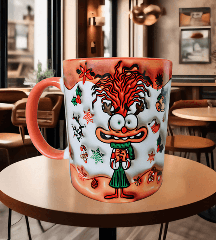 Ters Yüz Baskı içi ve Kulpu Renkli Kupa