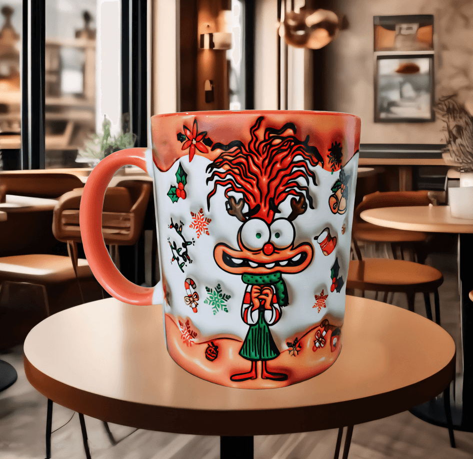 Ters Yüz Baskı içi ve Kulpu Renkli Kupa