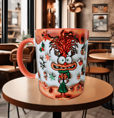 Ters Yüz Baskı içi ve Kulpu Renkli Kupa