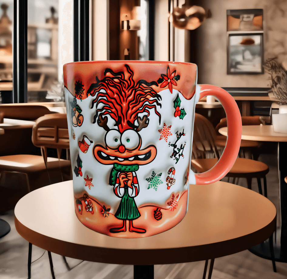 Ters Yüz Baskı içi ve Kulpu Renkli Kupa