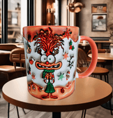 Ters Yüz Baskı içi ve Kulpu Renkli Kupa