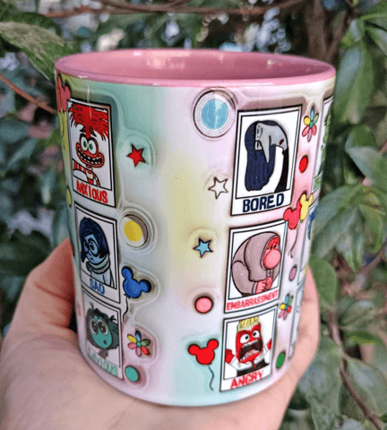 Ters Yüz Baskı içi ve Kulpu Renkli Kupa