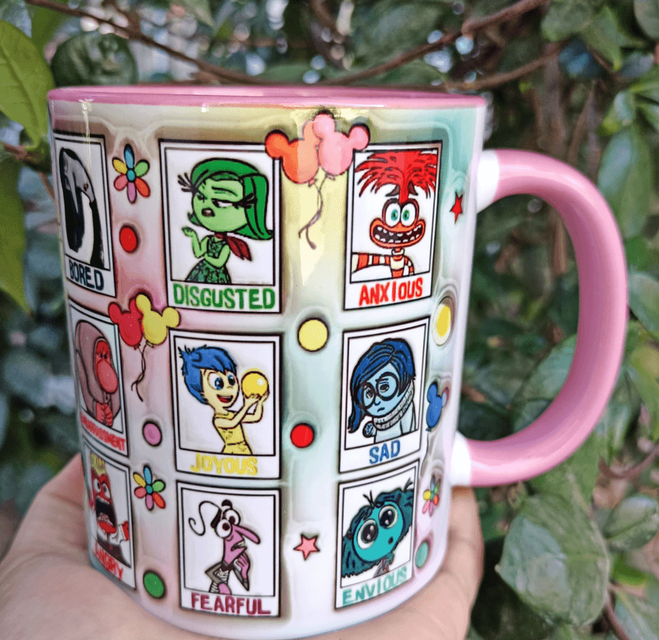 Ters Yüz Baskı içi ve Kulpu Renkli Kupa