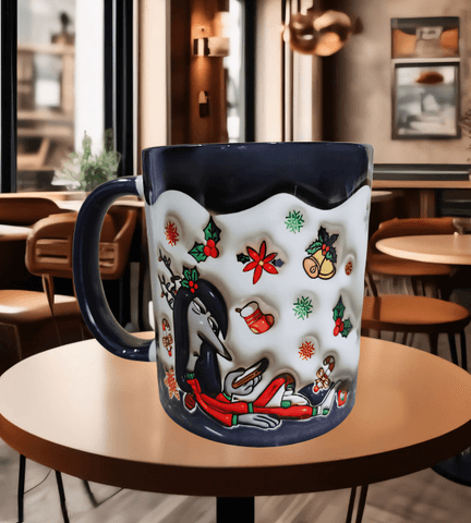 Ters Yüz Baskı içi ve Kulpu Renkli Kupa