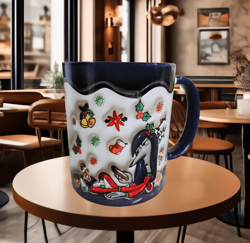 Ters Yüz Baskı içi ve Kulpu Renkli Kupa