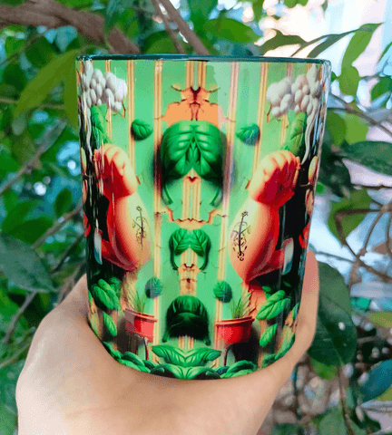 Temel Reis Baskı içi ve Kulpu Renkli Kupa