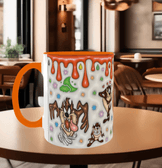 Tazmania canavarı Baskı içi ve Kulpu Renkli Kupa