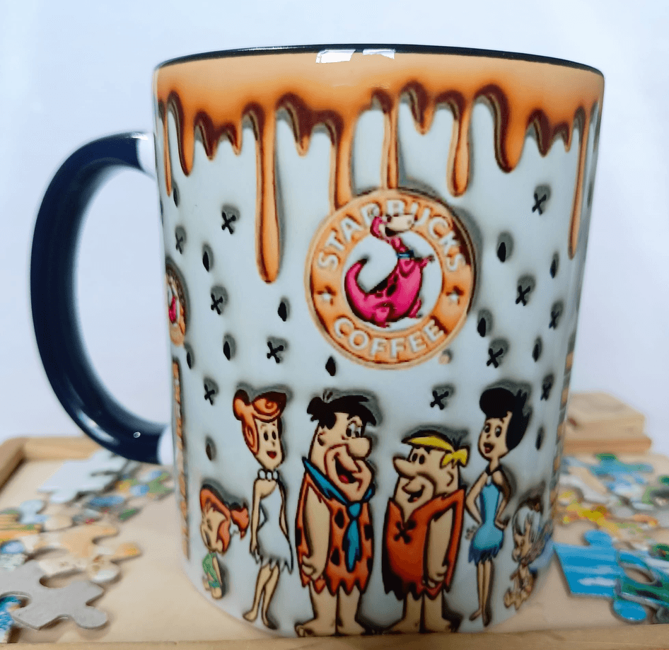 Taş devri Baskı içi ve Kulpu Renkli Kupa