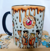 Taş devri Baskı içi ve Kulpu Renkli Kupa