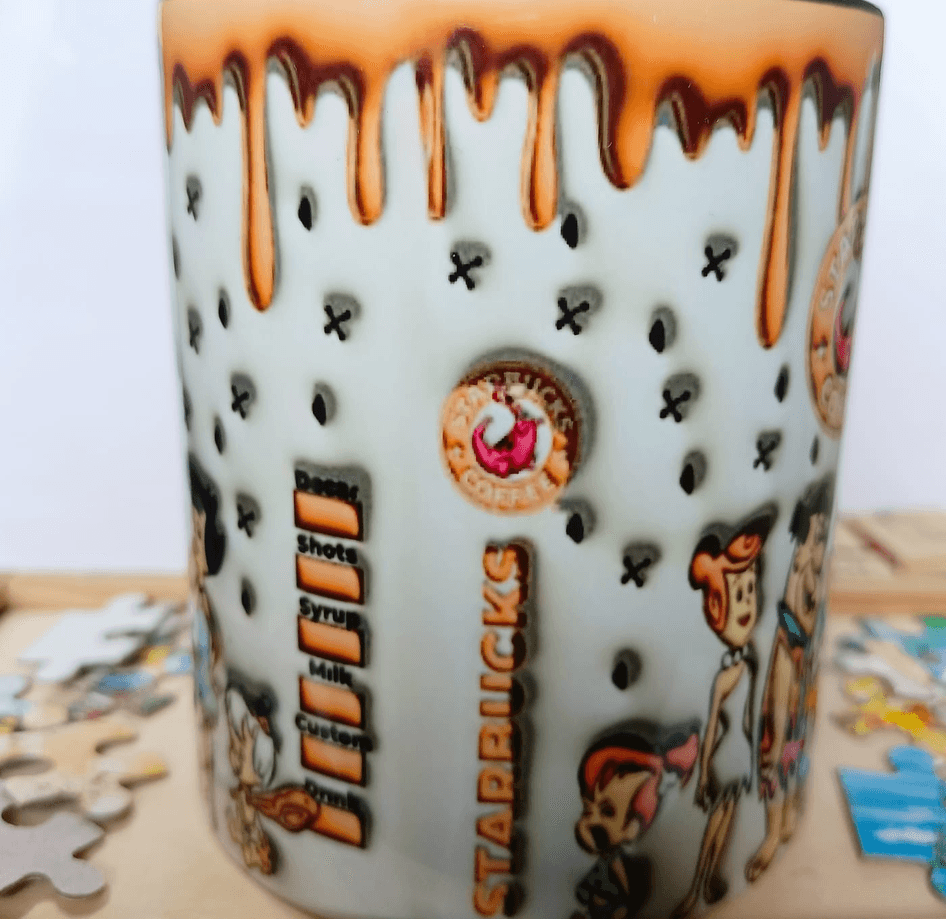 Taş devri Baskı içi ve Kulpu Renkli Kupa