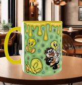 tweety Baskı içi ve Kulpu Renkli Kupa