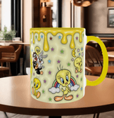tweety Baskı içi ve Kulpu Renkli Kupa