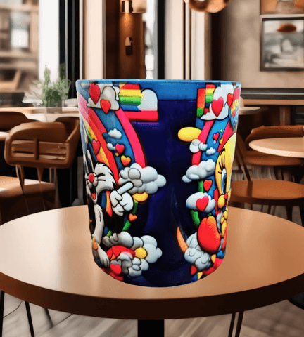 tweety Baskı içi ve Kulpu Renkli Kupa