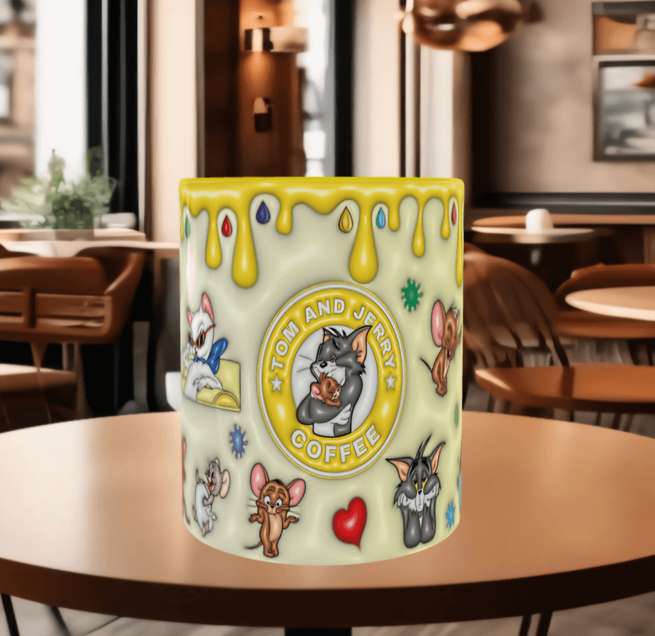 tom ve jerry Baskı içi ve Kulpu Renkli Kupa