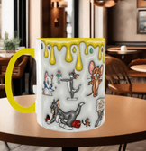 tom ve jerry Baskı içi ve Kulpu Renkli Kupa