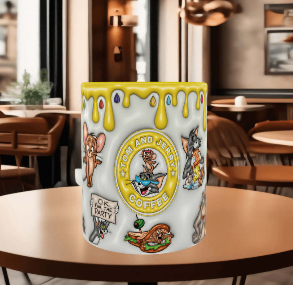 tom ve jerry Baskı içi ve Kulpu Renkli Kupa