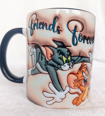 tom ve jerry Baskı içi ve Kulpu Renkli Kupa