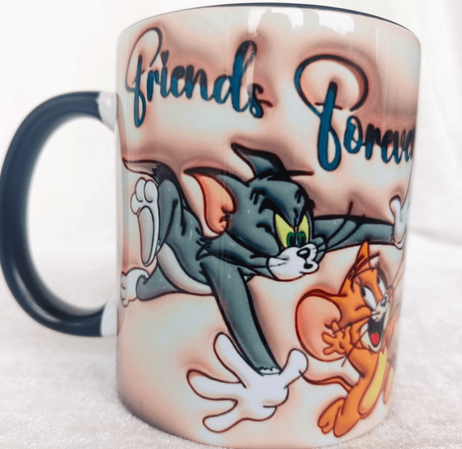 tom ve jerry Baskı içi ve Kulpu Renkli Kupa