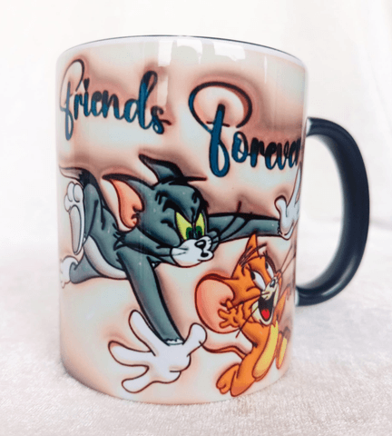 tom ve jerry Baskı içi ve Kulpu Renkli Kupa